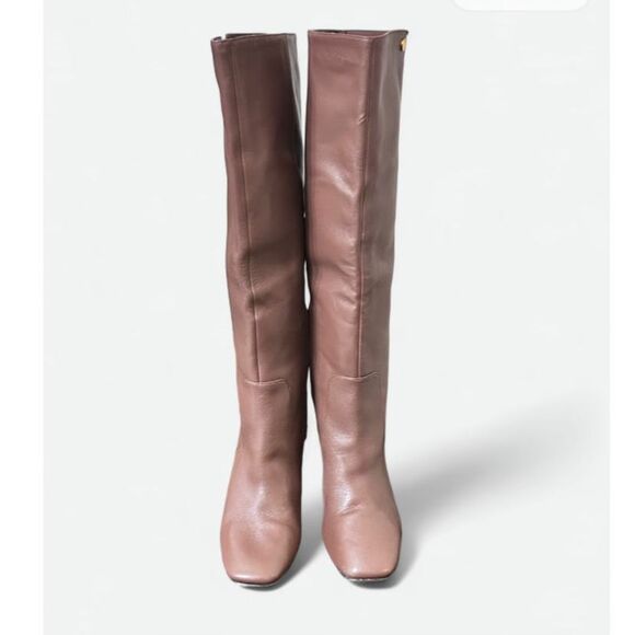 Cole Haan Chrystie Brown Leather Square Toe Knee-High Tall Boots - Sz 5.5B - Picture 6 of 8